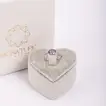 Amethyst Radiance: Exquisite White Gold Ring with SI Clarity Diamonds
