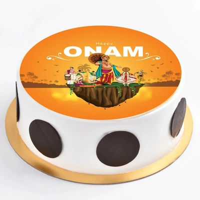 Delicious Onam Special Pineapple Chocolate Cake - Festive Photo Cream Delight