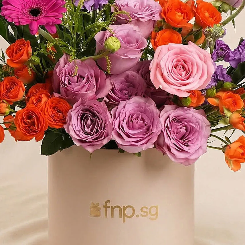 Vibrant Flowers Arrangement Box