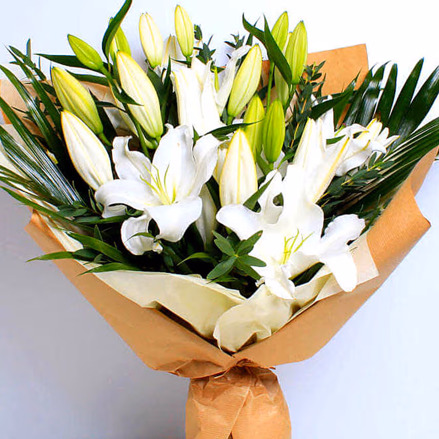 White Sweet Lilies Bouquet