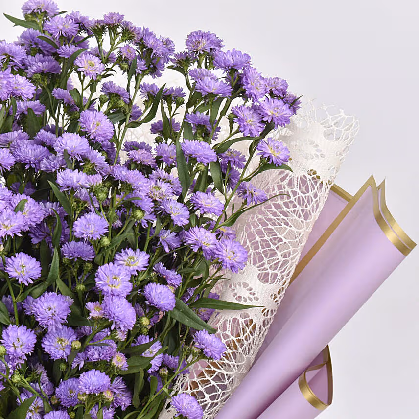 October Birthday Aster Flowers Bouquet