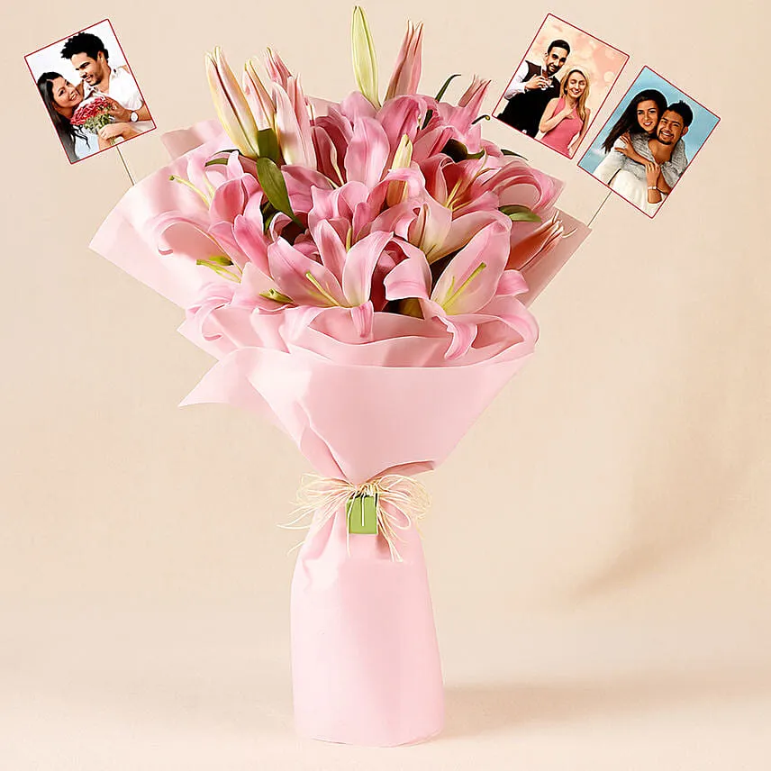 Personalised Passionate Oriental Pink Lilies