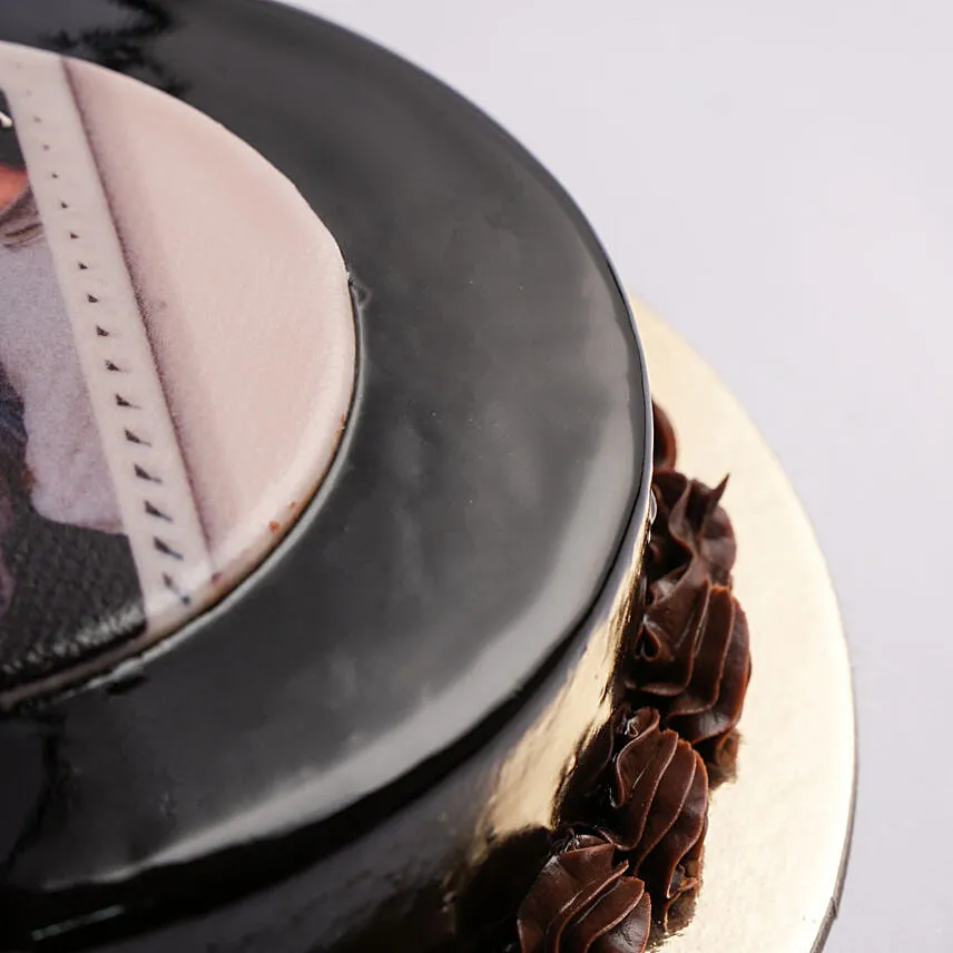 Chocolate Truffle Anniversary Photo Cake One Kg