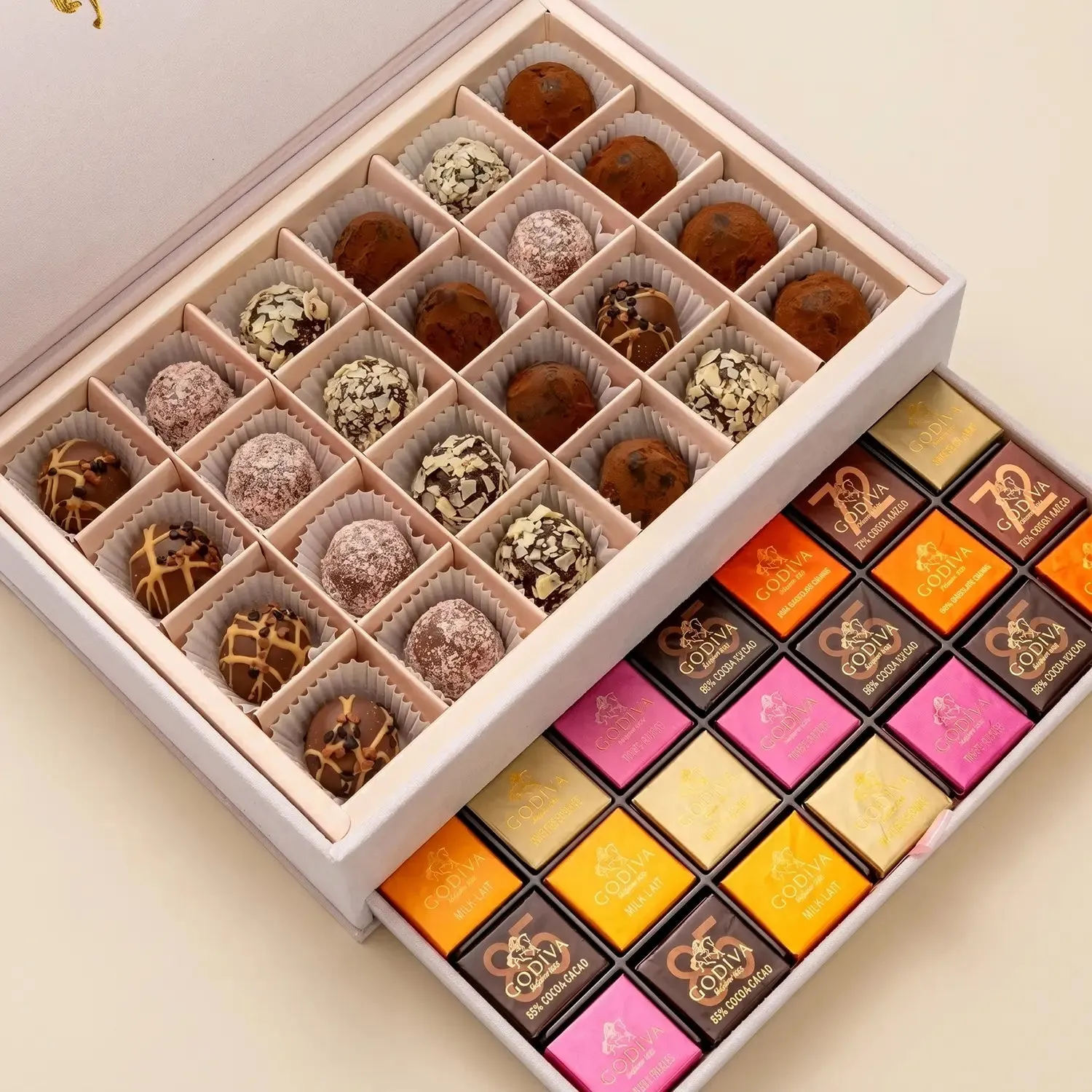 Luxurious Baby Pink Godiva Chocolate Gift Box - 94 Assorted Pieces