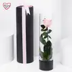 Exquisite Luxury Pink Forever Rose in Elegant Glass Vase