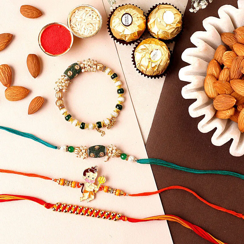 Sneh Enchanting Rakhi Set With Almonds & Chocolates