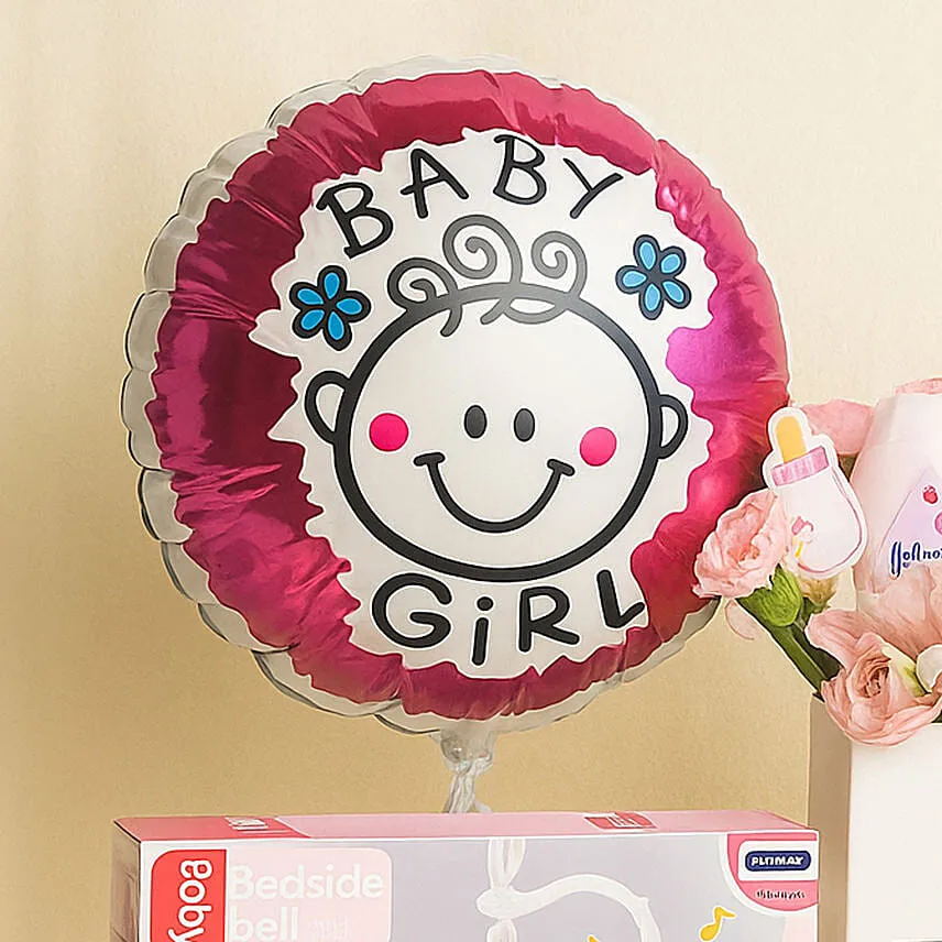 Its a Baby Girl Flower giftset with Balloon