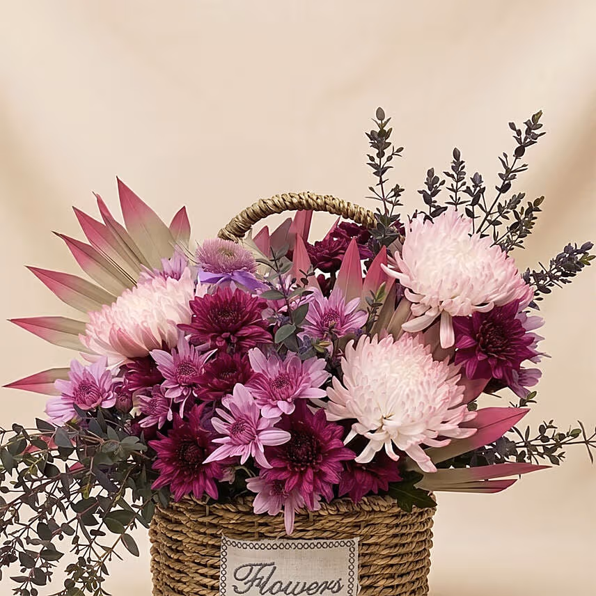 Mixed Flowers Basket for Mothers Day