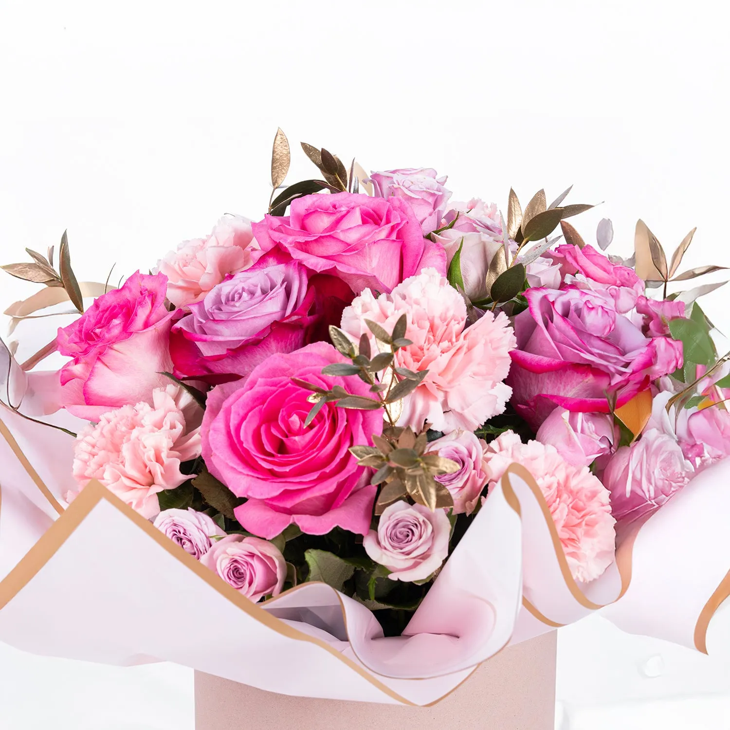 Elegant Blooming Rosy Hug for Mom - Luxurious Floral Gift Box