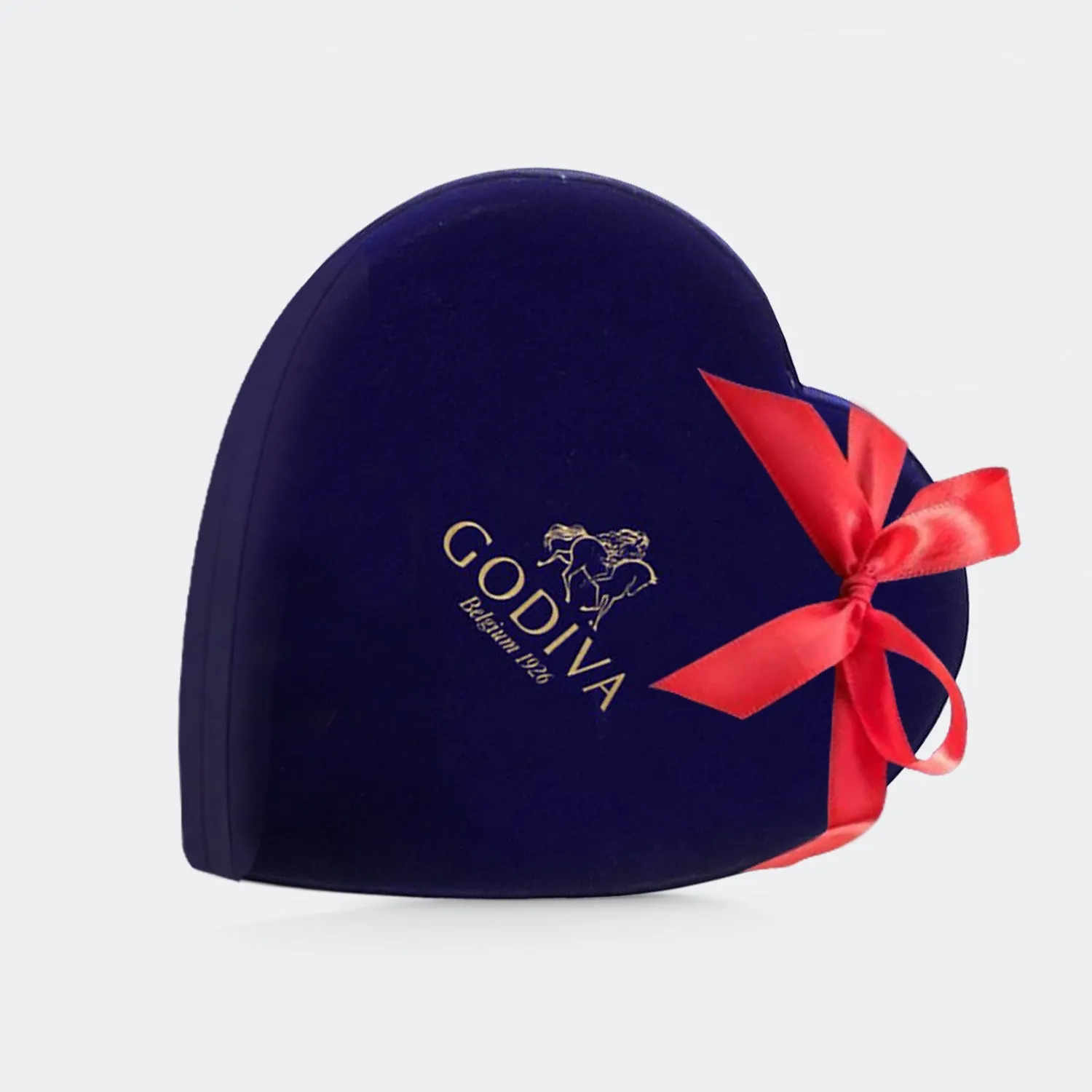 Exquisite Godiva Velvet Heart Gift Box with 7 Chocolates & Elegant Bouquet of 6 Red Roses
