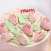 Moms Love Tulips: Elegant Red Velvet Cake Delight