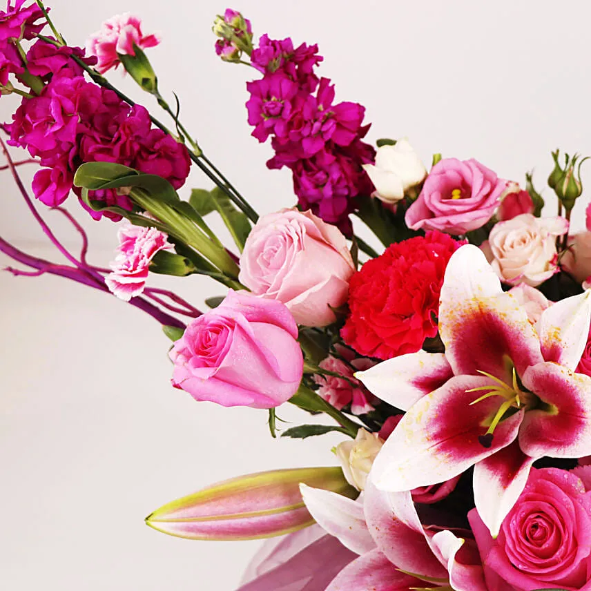 Pink Butterfly Floral Box Arrangement