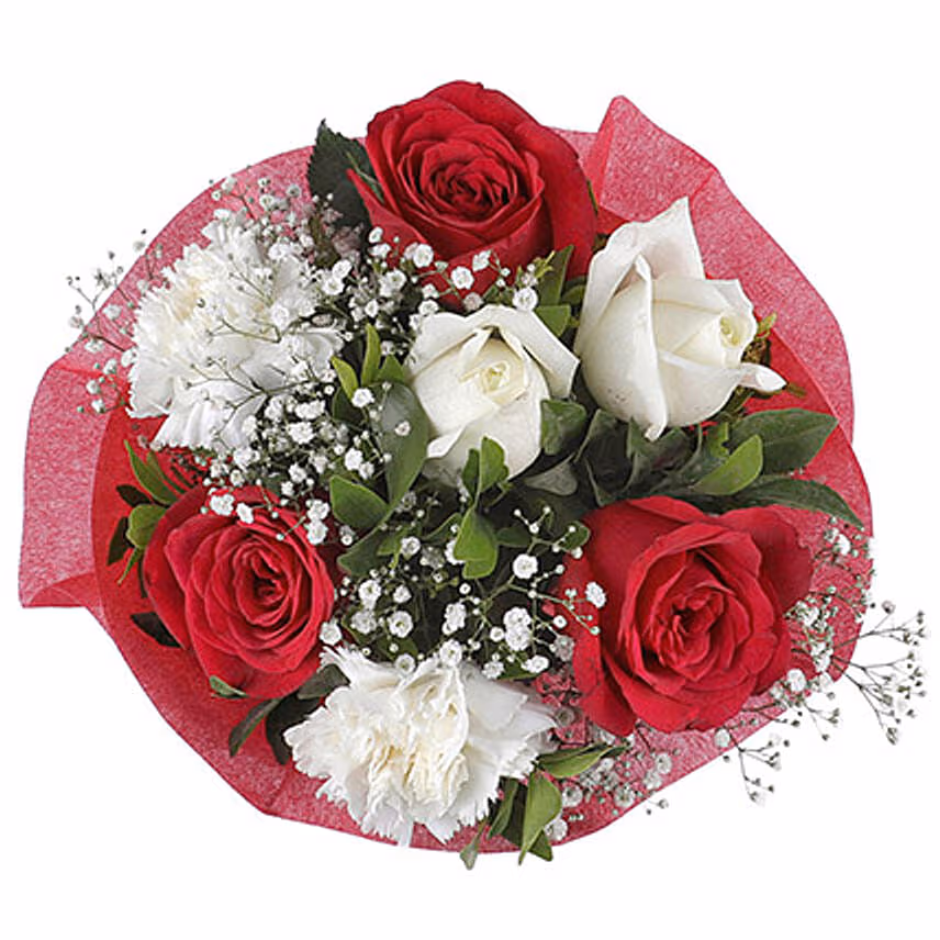 Red And White Floral Delight Bouquet