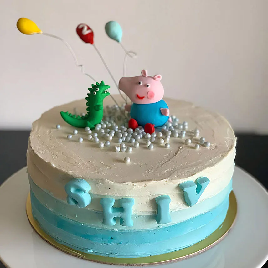 George and Dino Peppa Pig Coffee Cake 8 inches