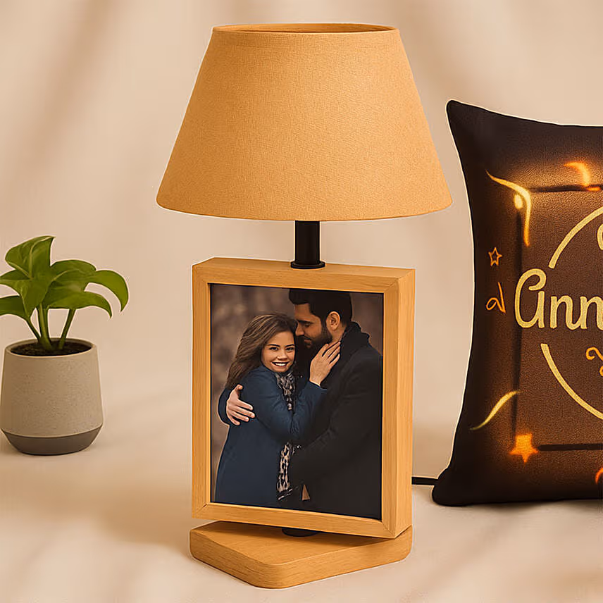 Personalised LED Lamp with Cushion and Perfume