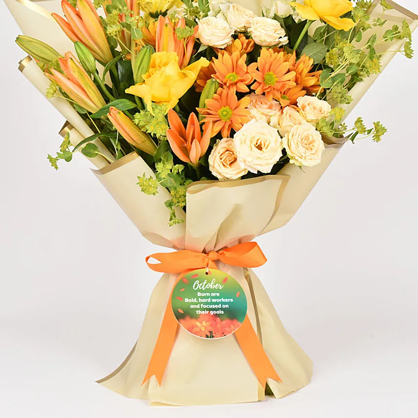 Octuber Birthday Flower Bouquet