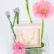 Elegant Pink Floral Gift Box with Silver Bracelet and Cubic Zirconia