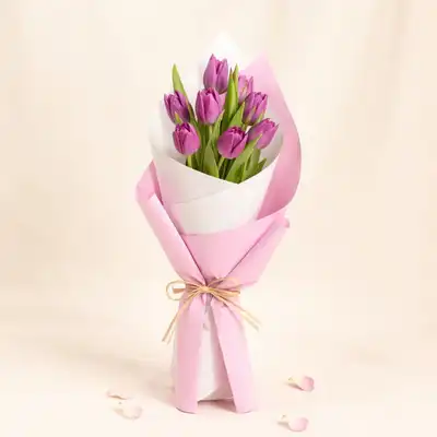 Violet Grace Tulip Flower Bouquet