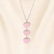 Elegant Blush Hearts Necklace and Purple Chrysanthemum Bouquet Set