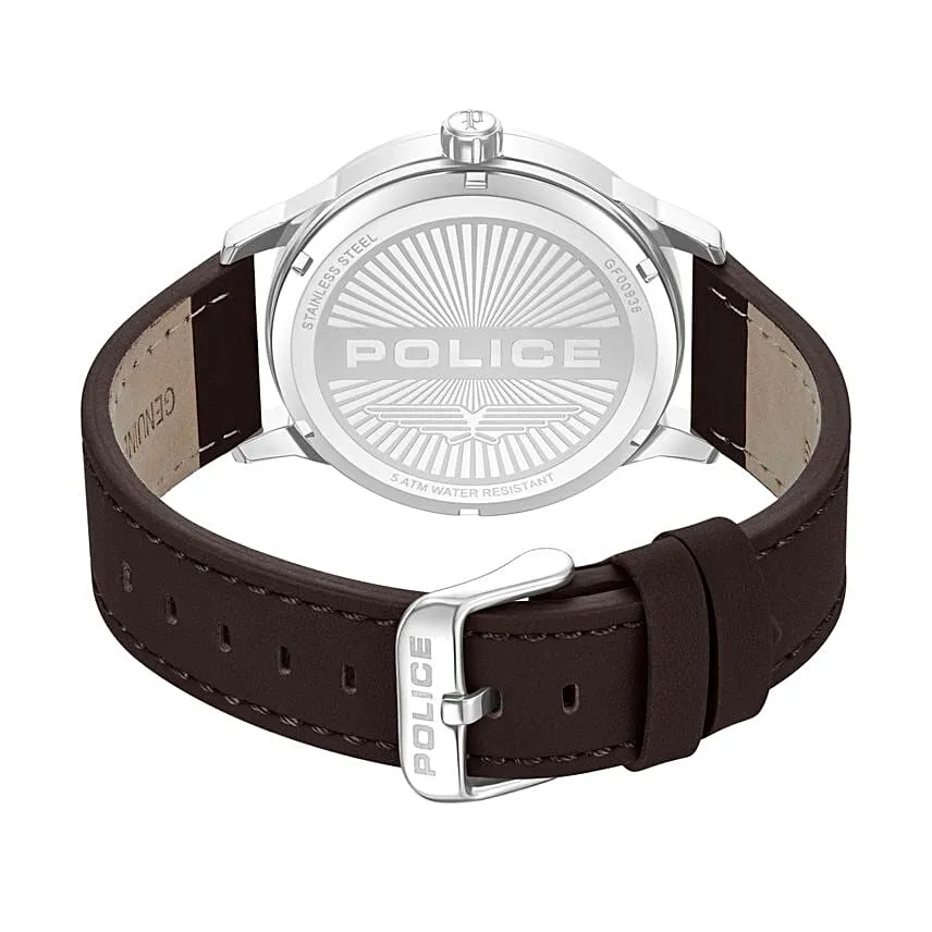 Police Green Dial Leather Watch for Him