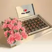 Mom's Precious Moments Gift Box - Pink Carnations & Heart-shaped Delights
