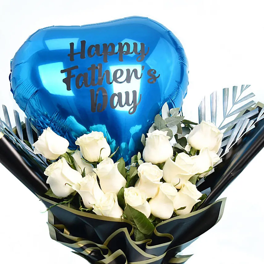 Happy Fathers Day Flower with Balloon