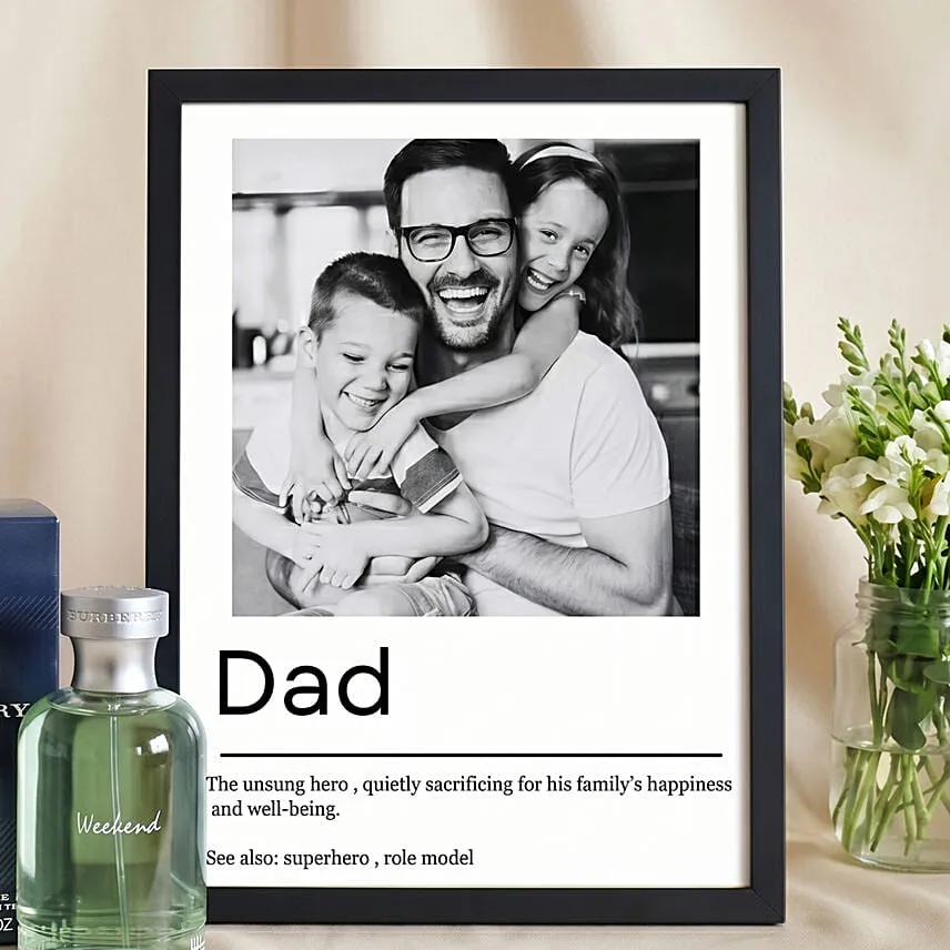 Fathers Day Personalised Frame & Burberry Weekend Perfume