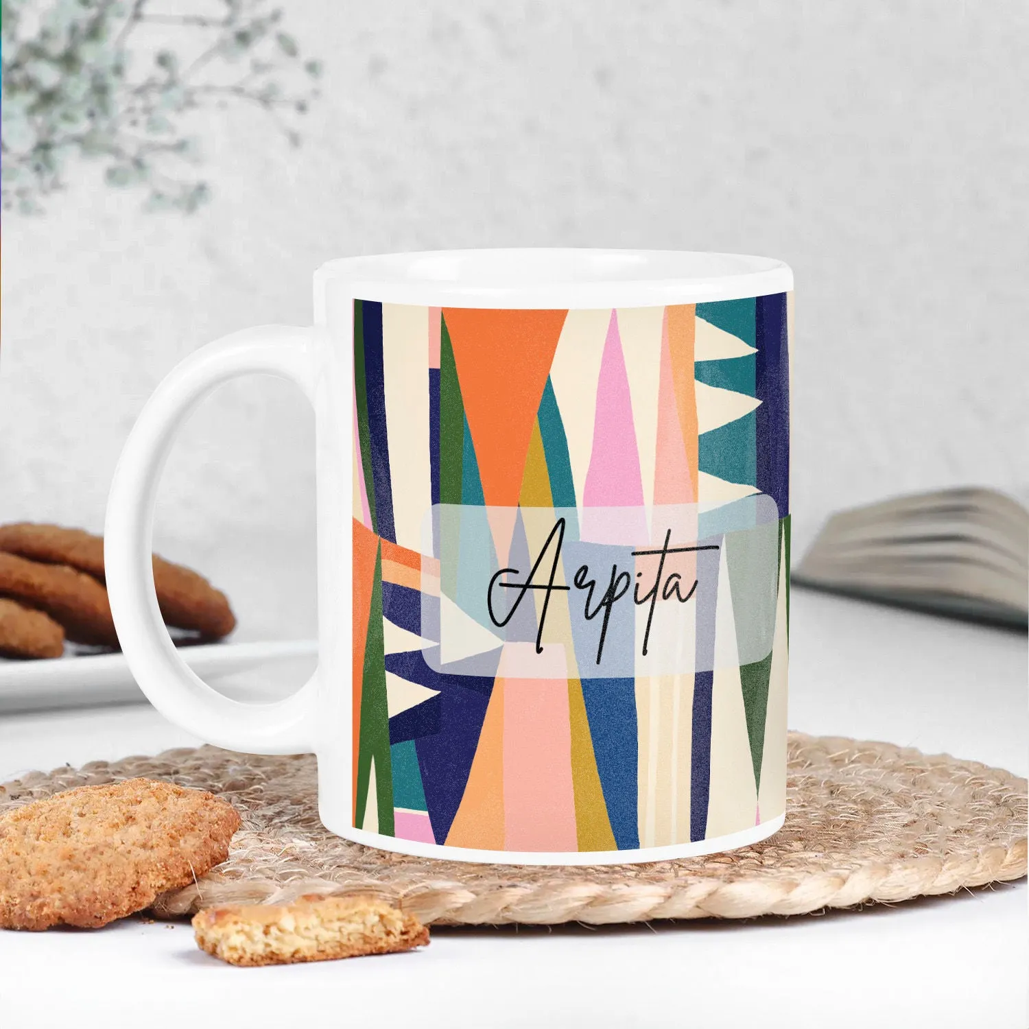 Personalized Vibrant Geometric Mug of Love - Ceramic, 325ml