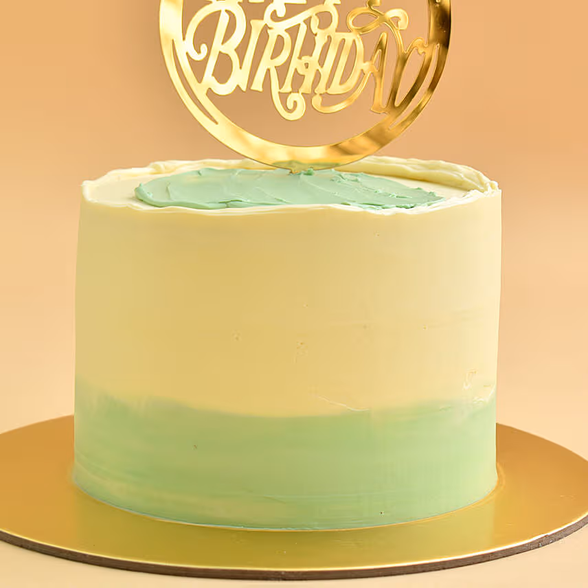 Designer Cake with Happy Birthday Topper