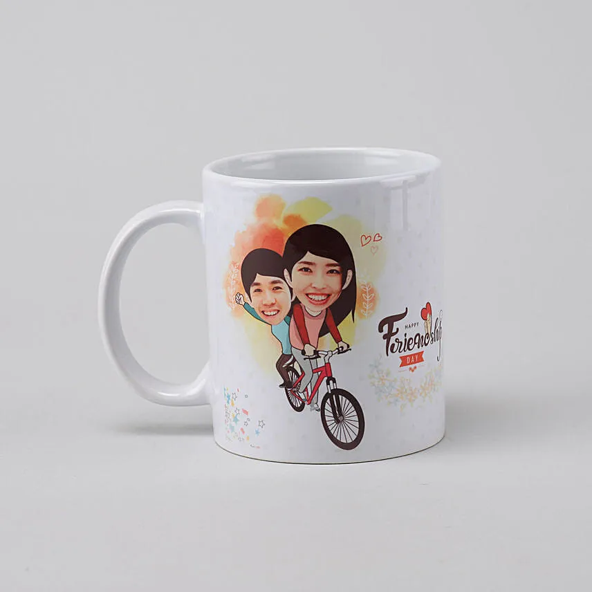 Personalised Friends On Cycle Mug