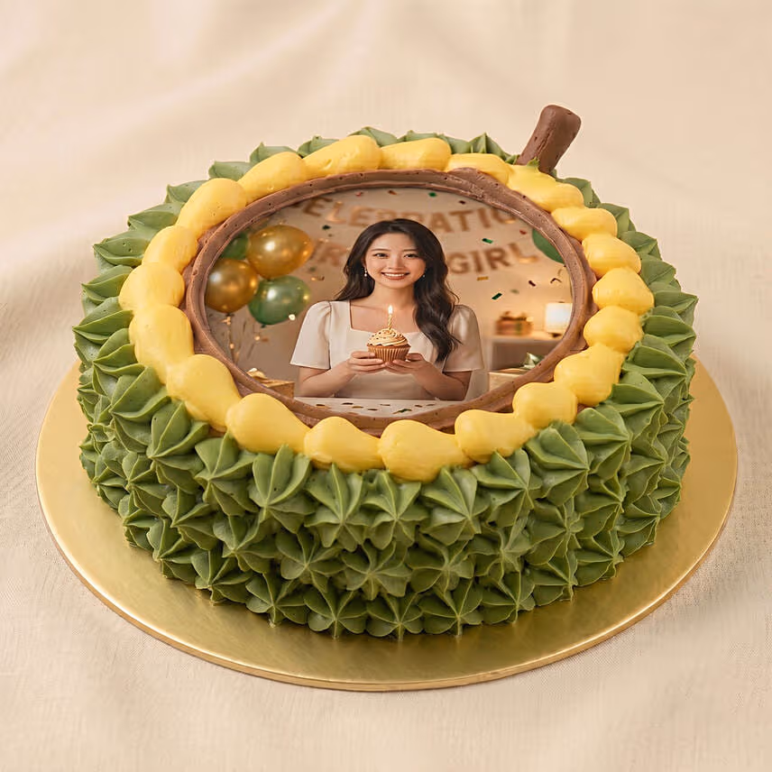 Chocolate Musang King Durian Photo Cake