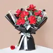 Elegant Bouquet of 6 Red Roses with Gypsophila and Eucalyptus