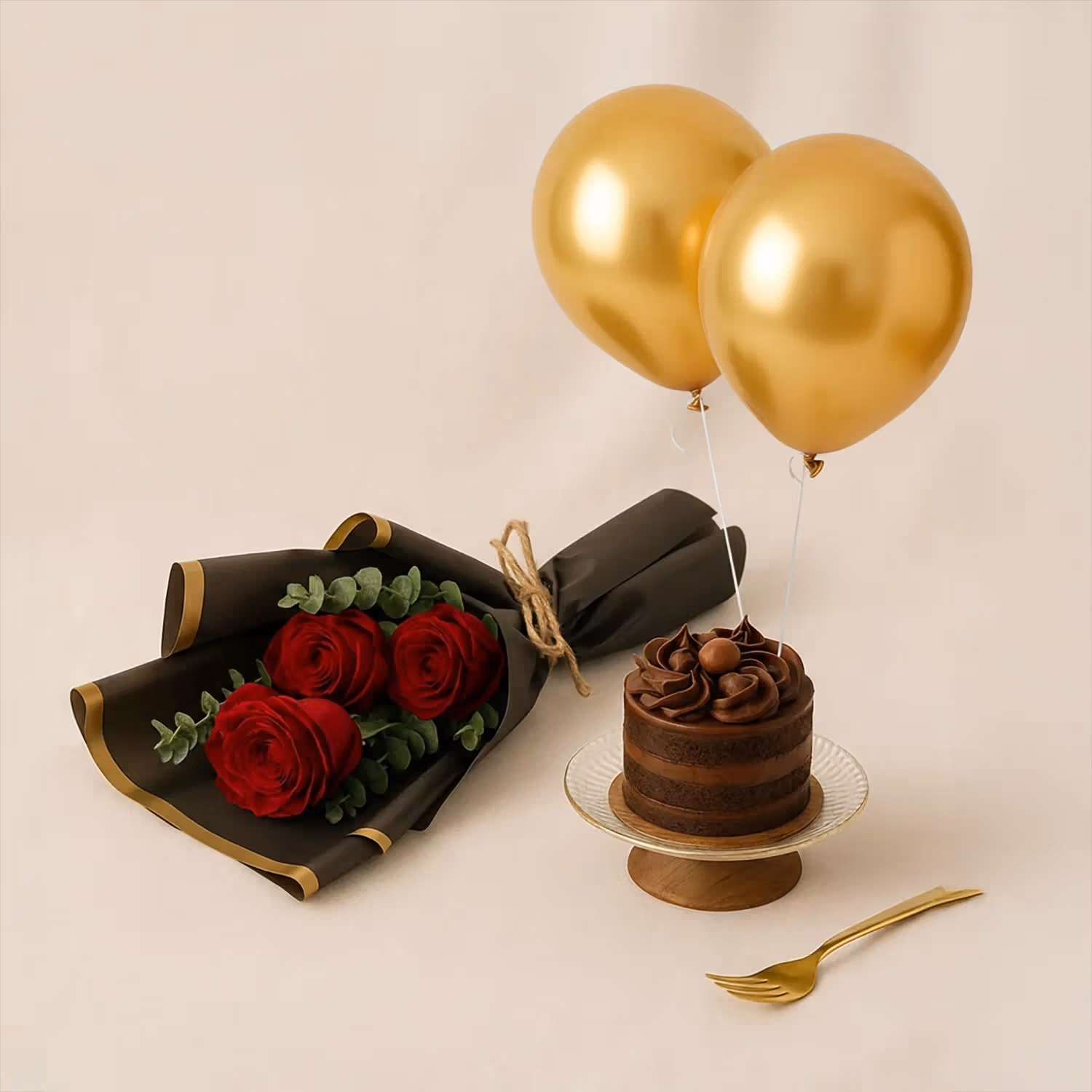 Red Roses n Cake Love Combo - With Flowers