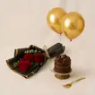 كومبو كيك وورد احمر راقي - كيك وورد