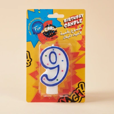 Colorful Numeral 9 Birthday Candle - Perfect for Celebrations