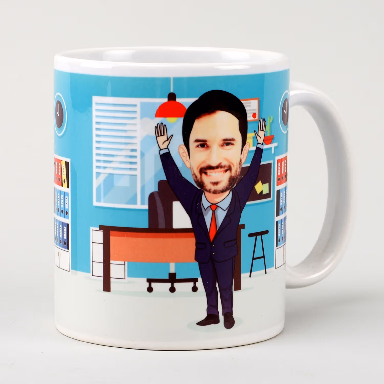 Customizable Office Caricature Mug for Men - Unique Personalized Gift