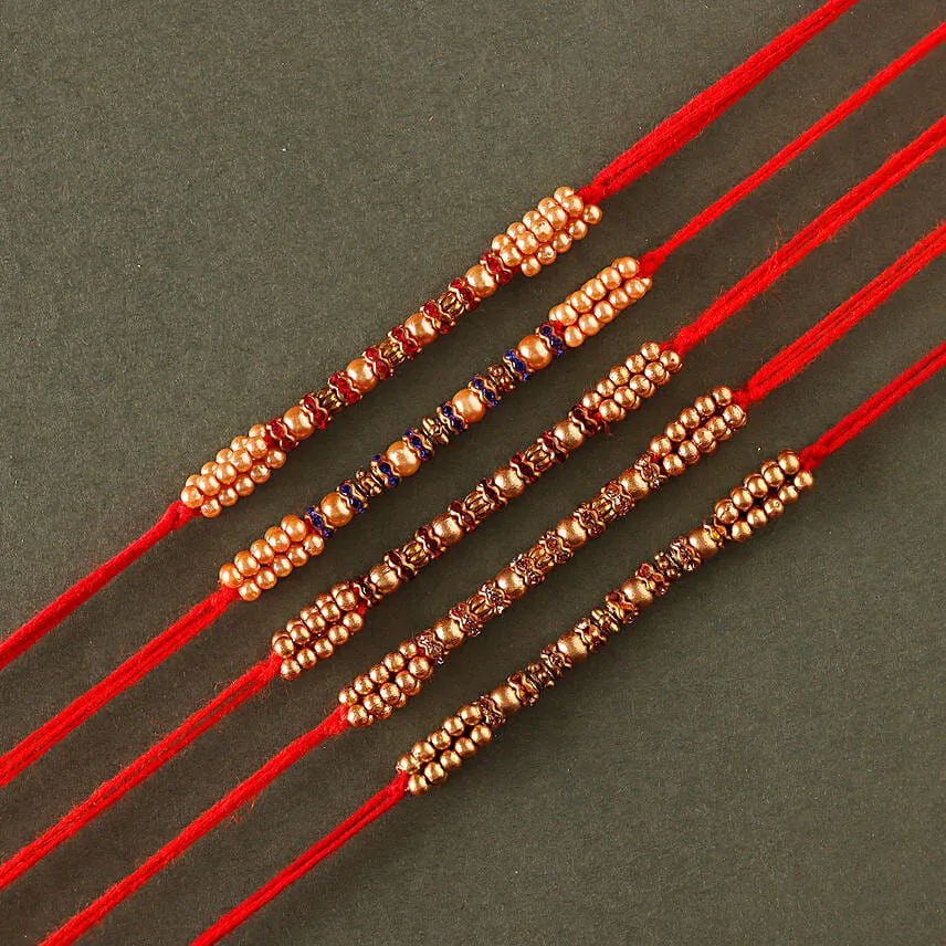 Sneh Colourful Pearl Rakhi Set Of 5