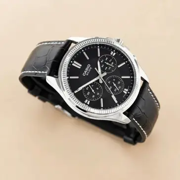 Casio Enticer Multifunction Men's Leather Watch with Date & Day Display