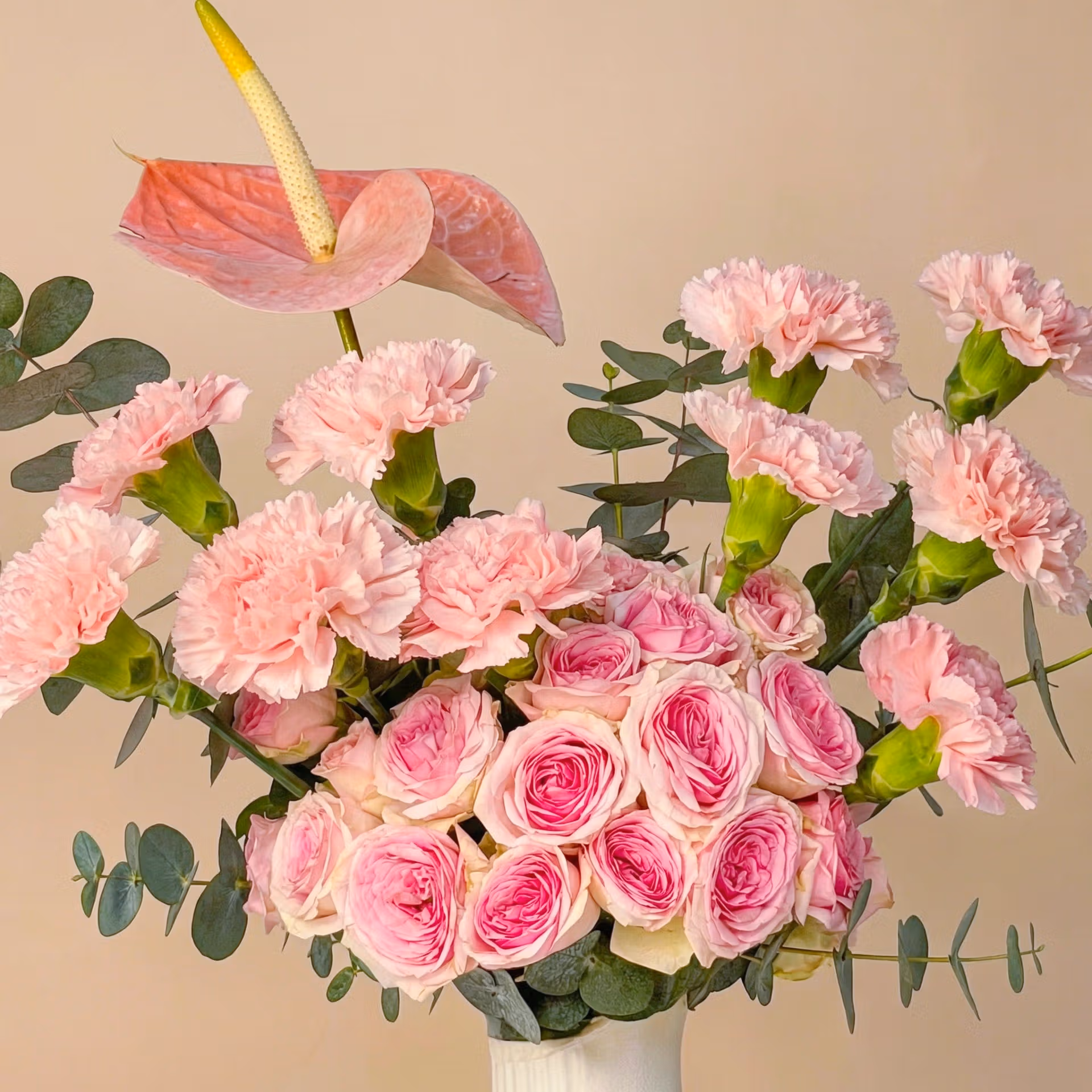 Elegant Pearl Embrace Bouquet for Mom