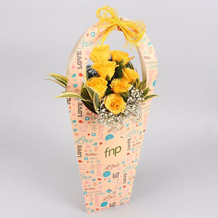 Yellow Roses In FNP Love Sleeve