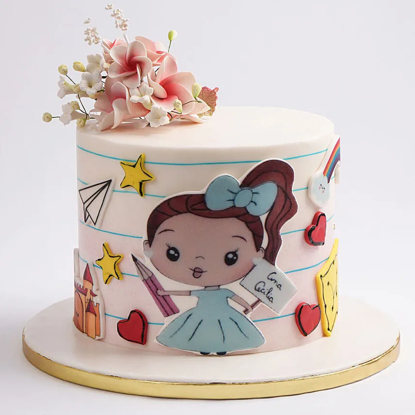 Luna the Little Dreamer Vanilla Cake