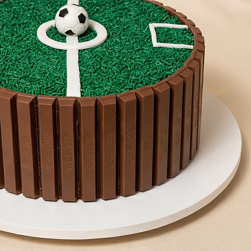 Football Stadium Chocolate Cake with KitKat Fingers - 1.5 Kg