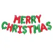 Festive Merry Christmas Foil Balloon Banner - Red & Green