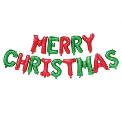 Festive Merry Christmas Foil Balloon Banner - Red & Green