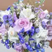 Elegant Mixed Flower Blooms in Ceramic Vase