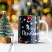 Customizable Black Ceramic Merry Christmas Mug with Photo