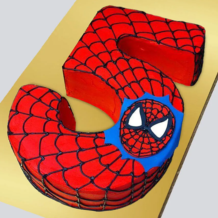 Spiderman Number 5 Chocolate Cake
