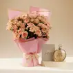 Mother's Day Pure Elegance Gift Set: Peach Roses & Jennifer Lopez Perfume