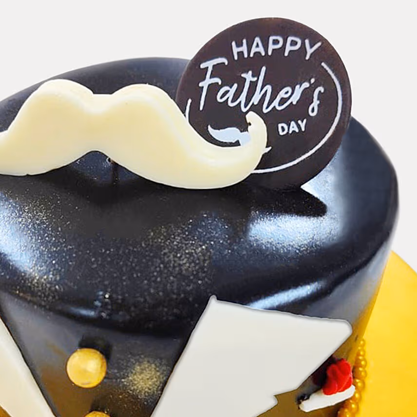 Father's Day Moustache French Chocolate Mousse Cake