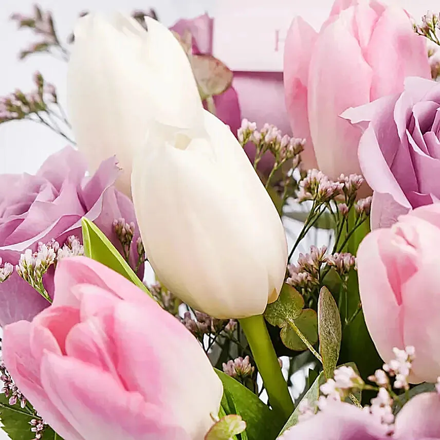 Tender Love Rose And Tulips